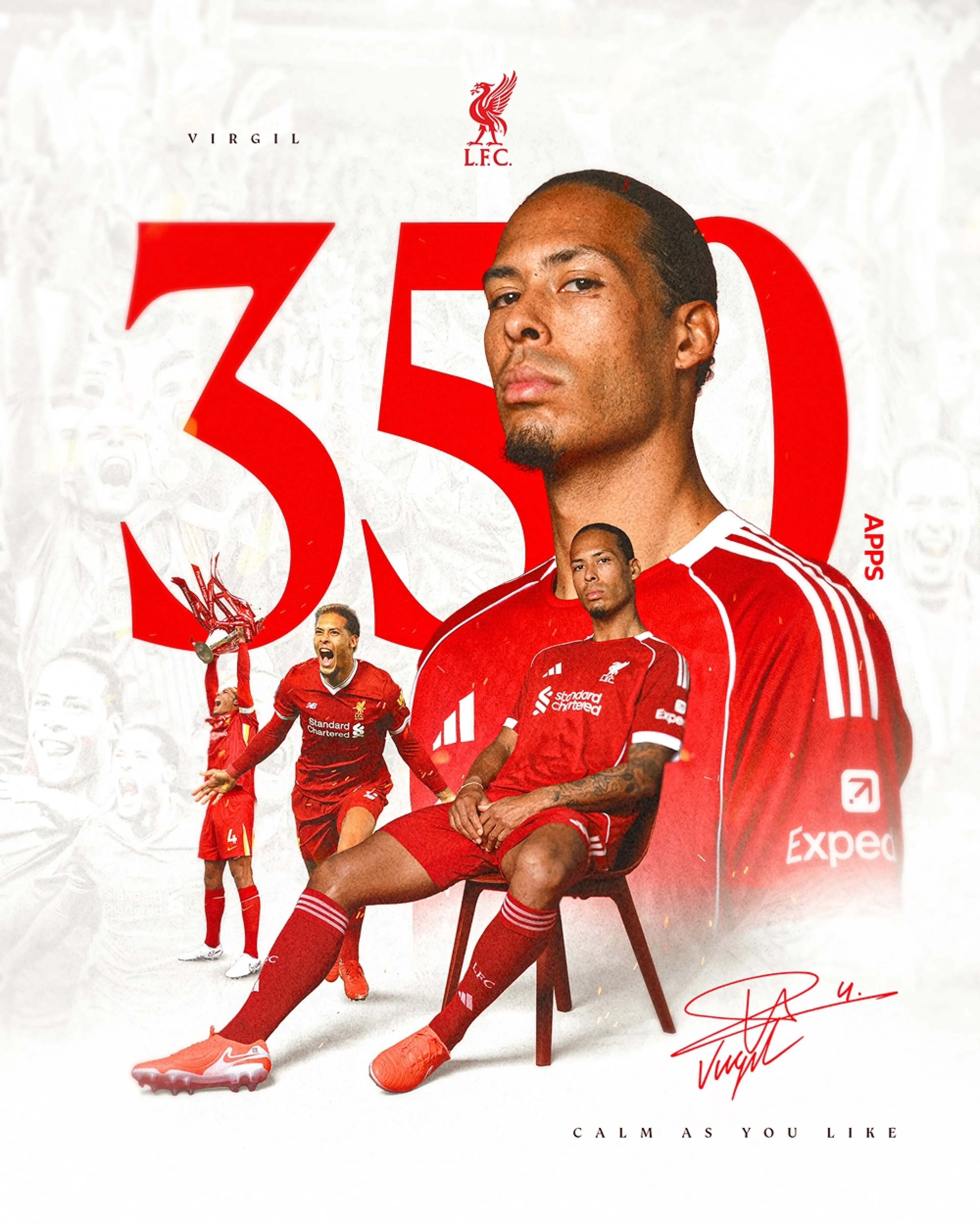 Virgil van Dijk - 350 apps con Liverpool