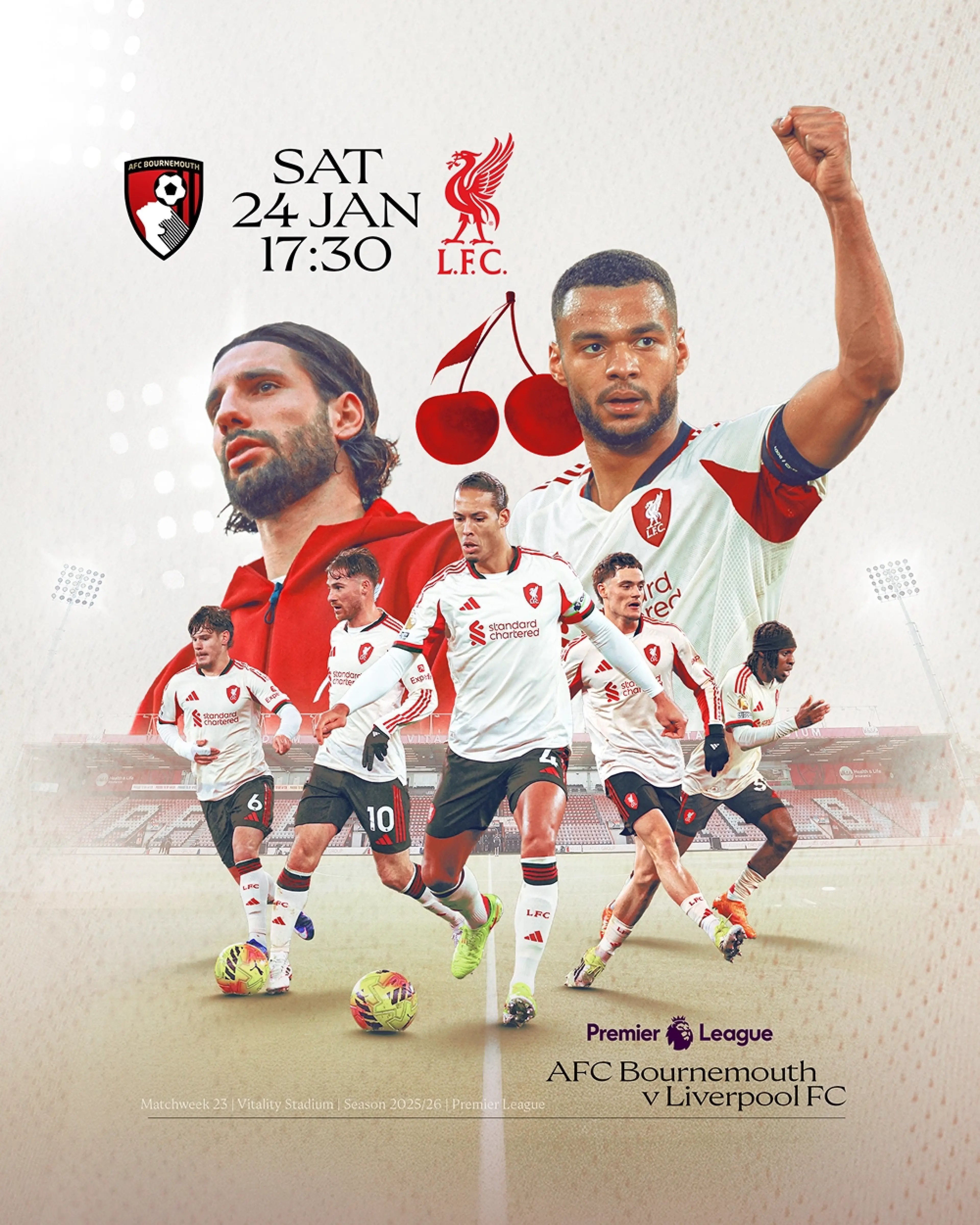 Bournemouth vs Liverpool - enero 2026 - Match poster